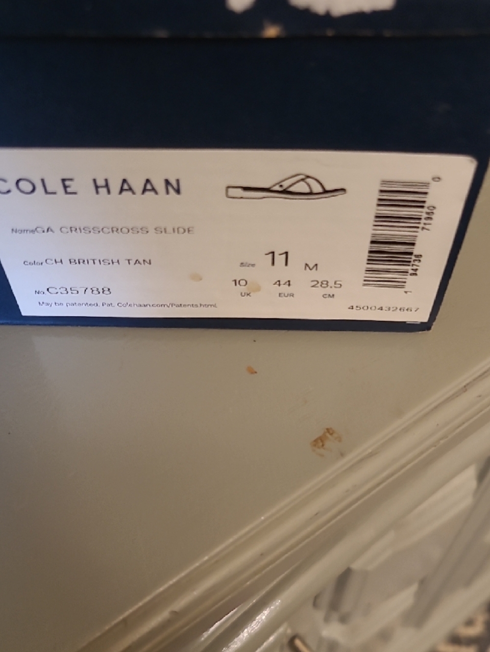 Cole Haan British Tan Crisscross Slide Sandals - Picture 3 of 6